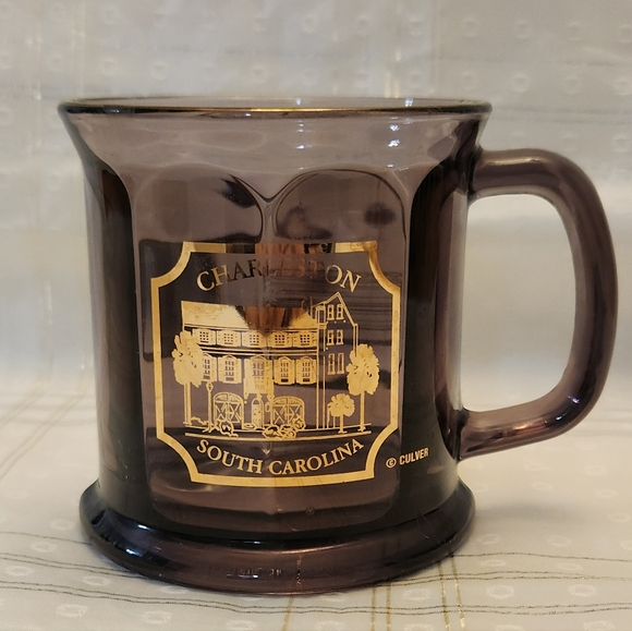 Culver 22K Gold Charleston South Carolina Souvenir Cranberry Glass Mug - Picture 12 of 12